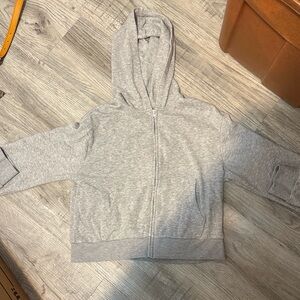 Art Class Light Gray Girls Cropped Zip Up Hoodie size 14